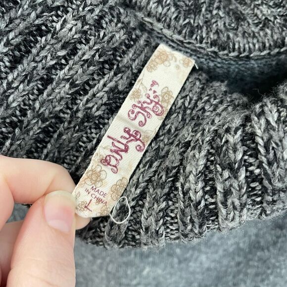 Only Sky Y2K 2000s Grey Wide Cowl Neck Tunic Sweater Dress Women’s Size L - Picture 2 of 4